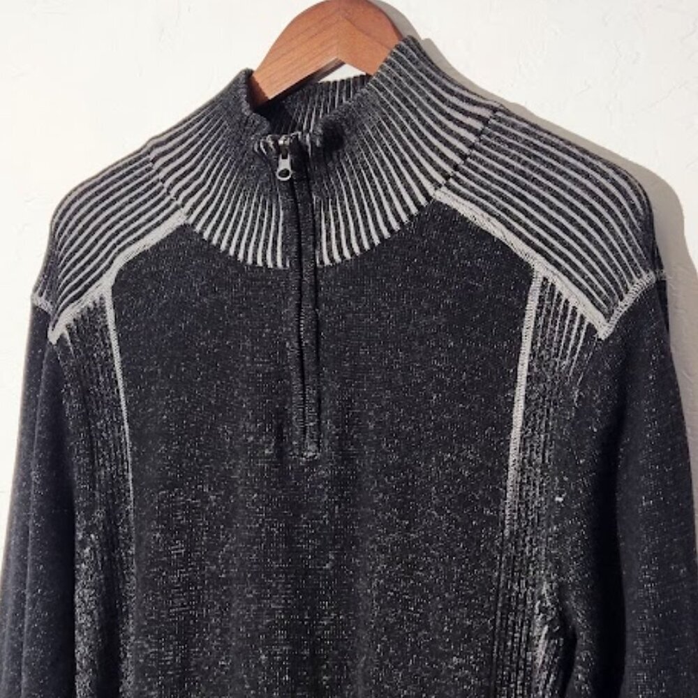 Carbon Men's Mock Neck 1/4 Zip Sweater in size Large - Picture 2 of 5